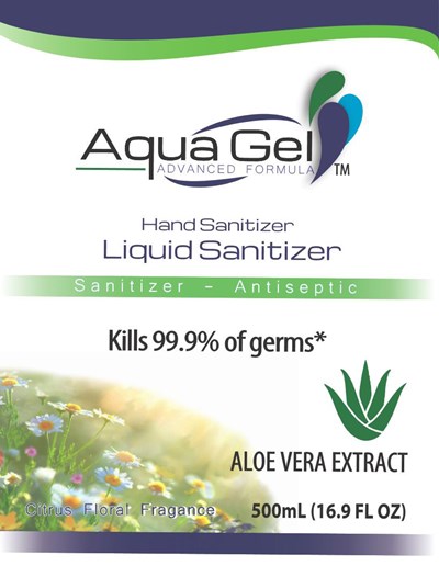 Aqua Gel Liquid Hand Sanitizer 500 mL (Aqua Gel Liquid Hand Sanitizer 500ml Pdp)